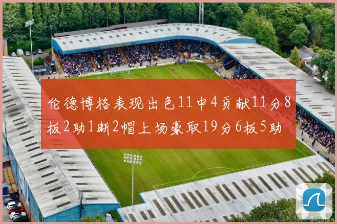 伦德博格表现出色11中4贡献11分8板2助1断2帽上场豪取19分6板5助